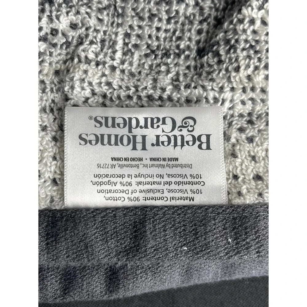 Better Homes & Gardens Gray White Striped Hand Towels Set of 2 Cotton Blend